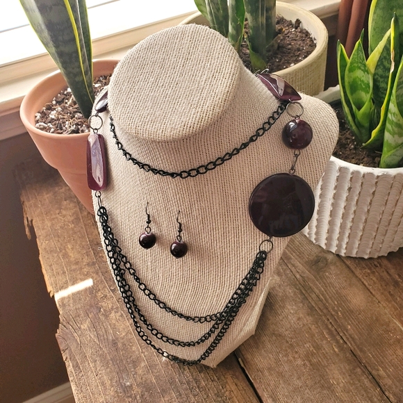 💜Vivacious Deep Violet Jewelry Set💜 - Picture 3 of 9